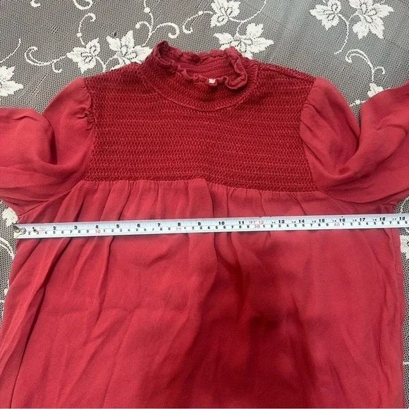 Aritzia Wilfred Nessie Blouse in Rosy Red Sz Small - Picture 7 of 8